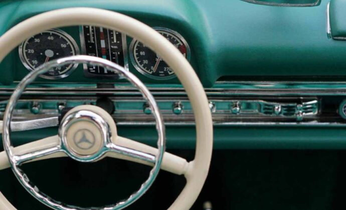 Volante di un'auto Vintage